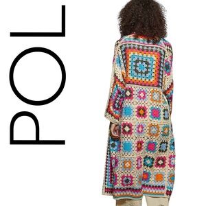 539:  POL NEW CROCHET CARDIGAN MULTI (82)